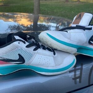 Ja morant 1 reverse slash - White and Teal Athletic Shoes
